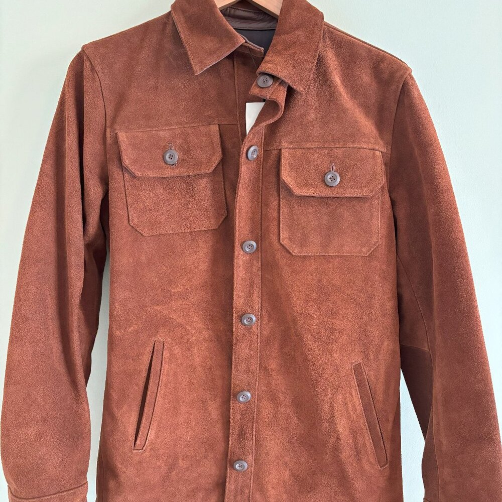 Patina brand leather jacket/shacket/overshirt, women's size S in umber